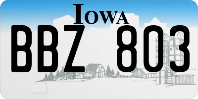 IA license plate BBZ803