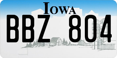 IA license plate BBZ804