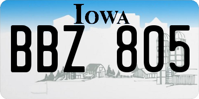 IA license plate BBZ805