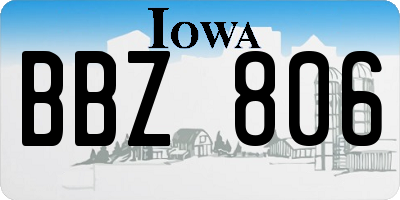 IA license plate BBZ806