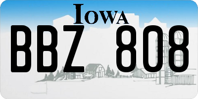 IA license plate BBZ808