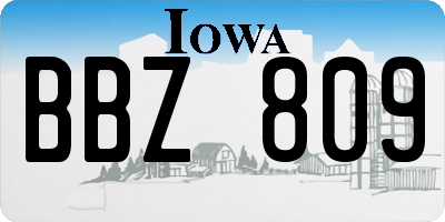 IA license plate BBZ809