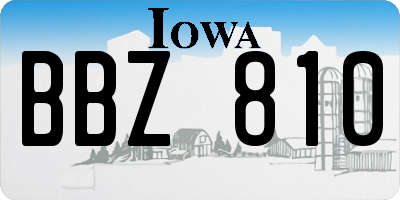 IA license plate BBZ810