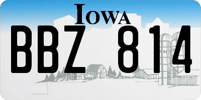 IA license plate BBZ814