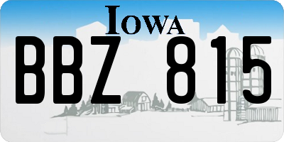 IA license plate BBZ815