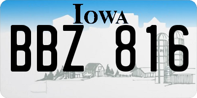 IA license plate BBZ816