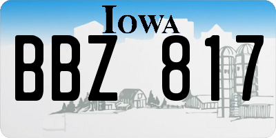 IA license plate BBZ817