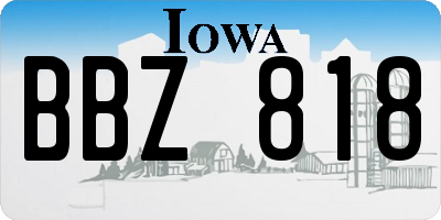 IA license plate BBZ818