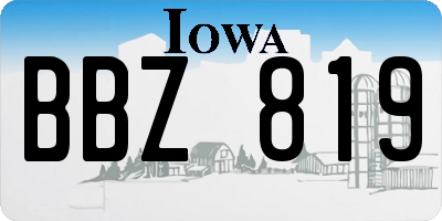 IA license plate BBZ819