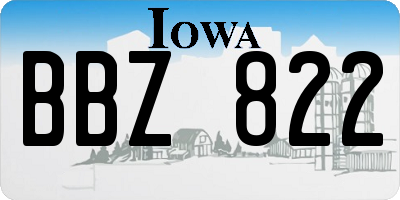 IA license plate BBZ822