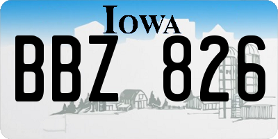 IA license plate BBZ826