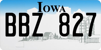IA license plate BBZ827