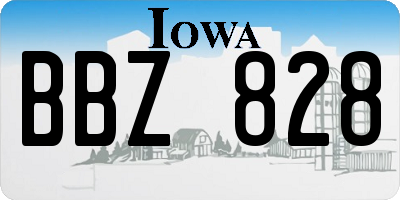 IA license plate BBZ828