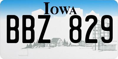 IA license plate BBZ829
