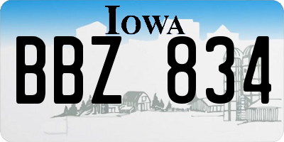 IA license plate BBZ834