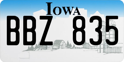 IA license plate BBZ835