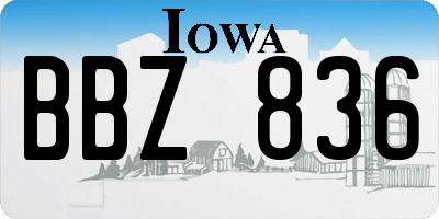 IA license plate BBZ836