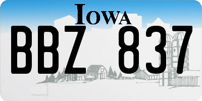 IA license plate BBZ837