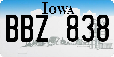 IA license plate BBZ838