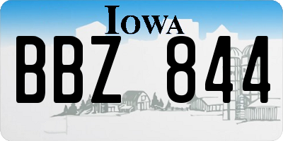 IA license plate BBZ844