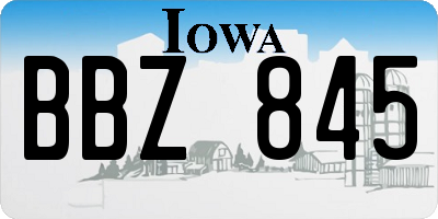 IA license plate BBZ845