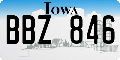 IA license plate BBZ846