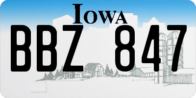 IA license plate BBZ847