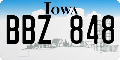 IA license plate BBZ848