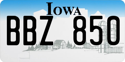 IA license plate BBZ850