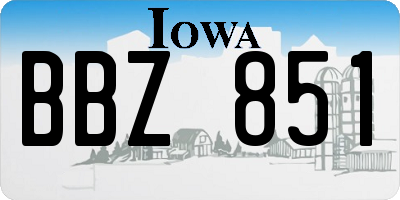 IA license plate BBZ851