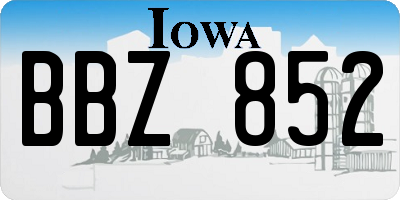 IA license plate BBZ852