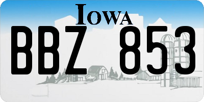 IA license plate BBZ853