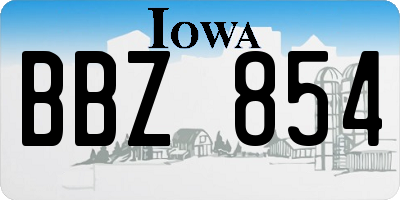 IA license plate BBZ854