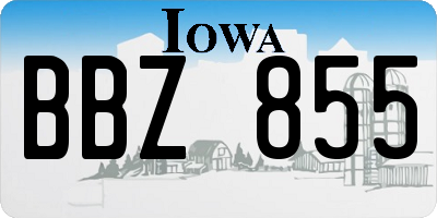 IA license plate BBZ855