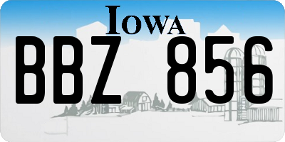 IA license plate BBZ856