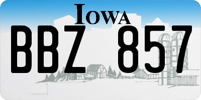 IA license plate BBZ857