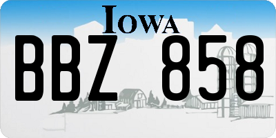 IA license plate BBZ858
