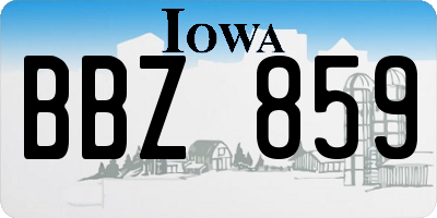 IA license plate BBZ859