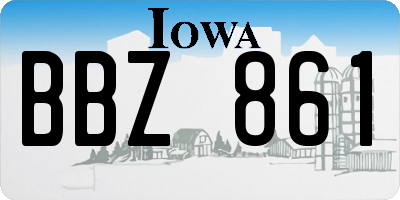 IA license plate BBZ861
