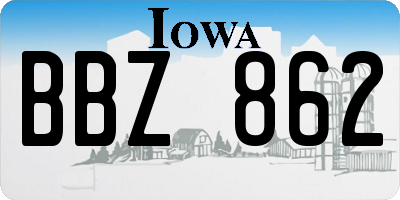 IA license plate BBZ862