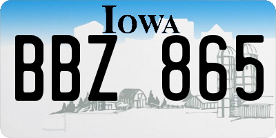 IA license plate BBZ865