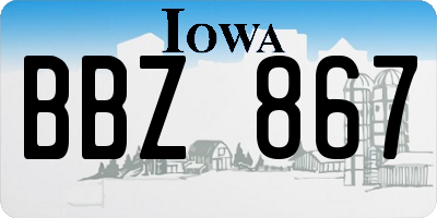 IA license plate BBZ867