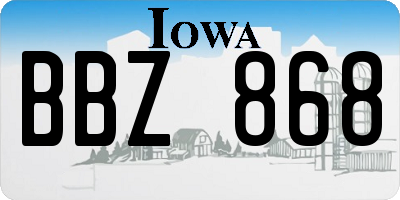 IA license plate BBZ868
