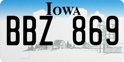 IA license plate BBZ869