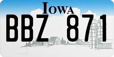 IA license plate BBZ871