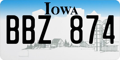 IA license plate BBZ874