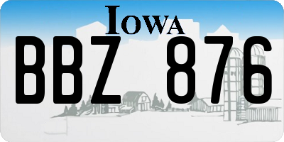 IA license plate BBZ876