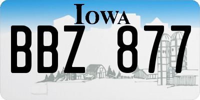 IA license plate BBZ877