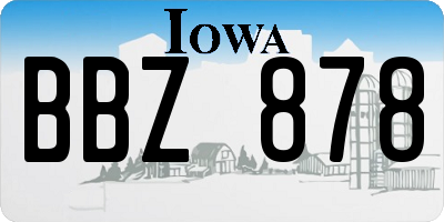 IA license plate BBZ878