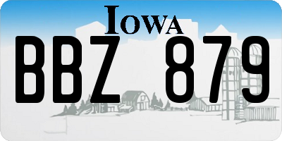 IA license plate BBZ879